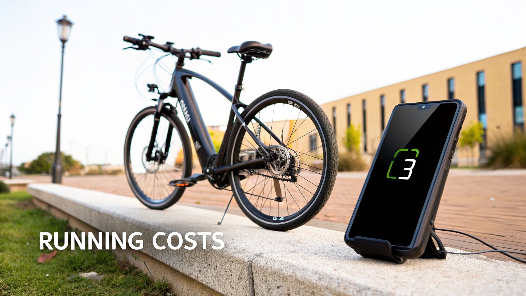 An electric bike leaning against a brick wall, ready for a city commute.
