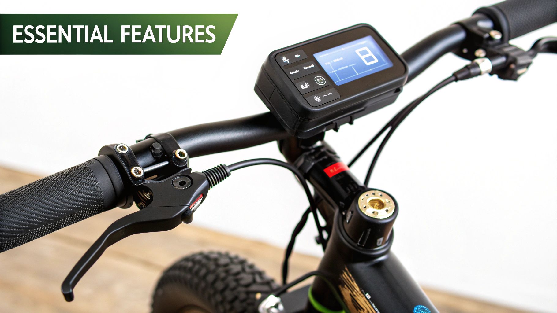 A close-up of an e-bike's battery integrated into the frame.