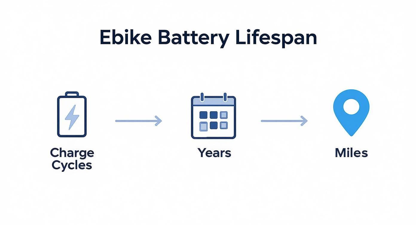 Infographic about how long do ebike batteries last