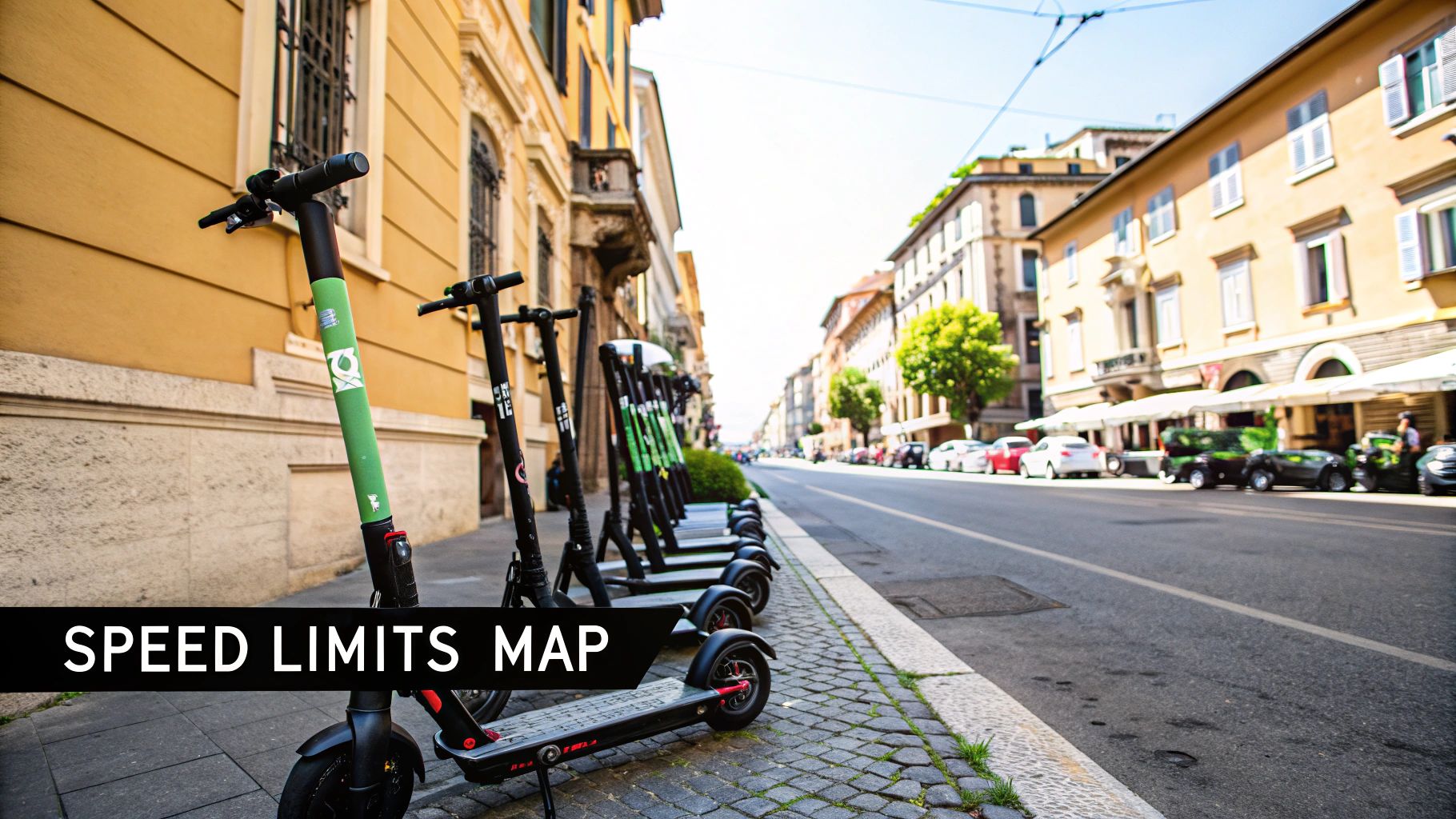 A map of Europe highlighting various countries, with icons of electric scooters placed over them to represent different regulations.