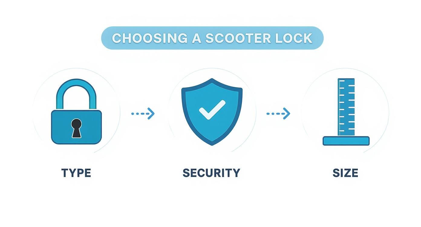 Infographic about how to lock up a scooter