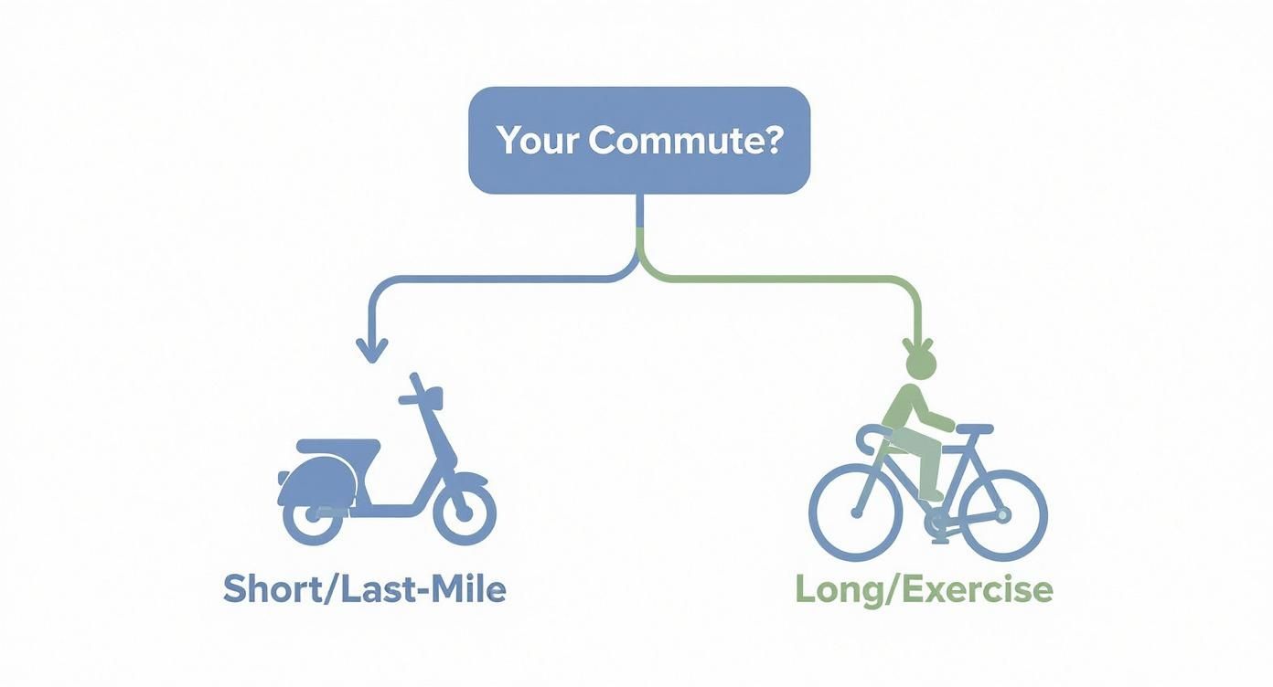Infographic about electric scooter vs electric bicycle