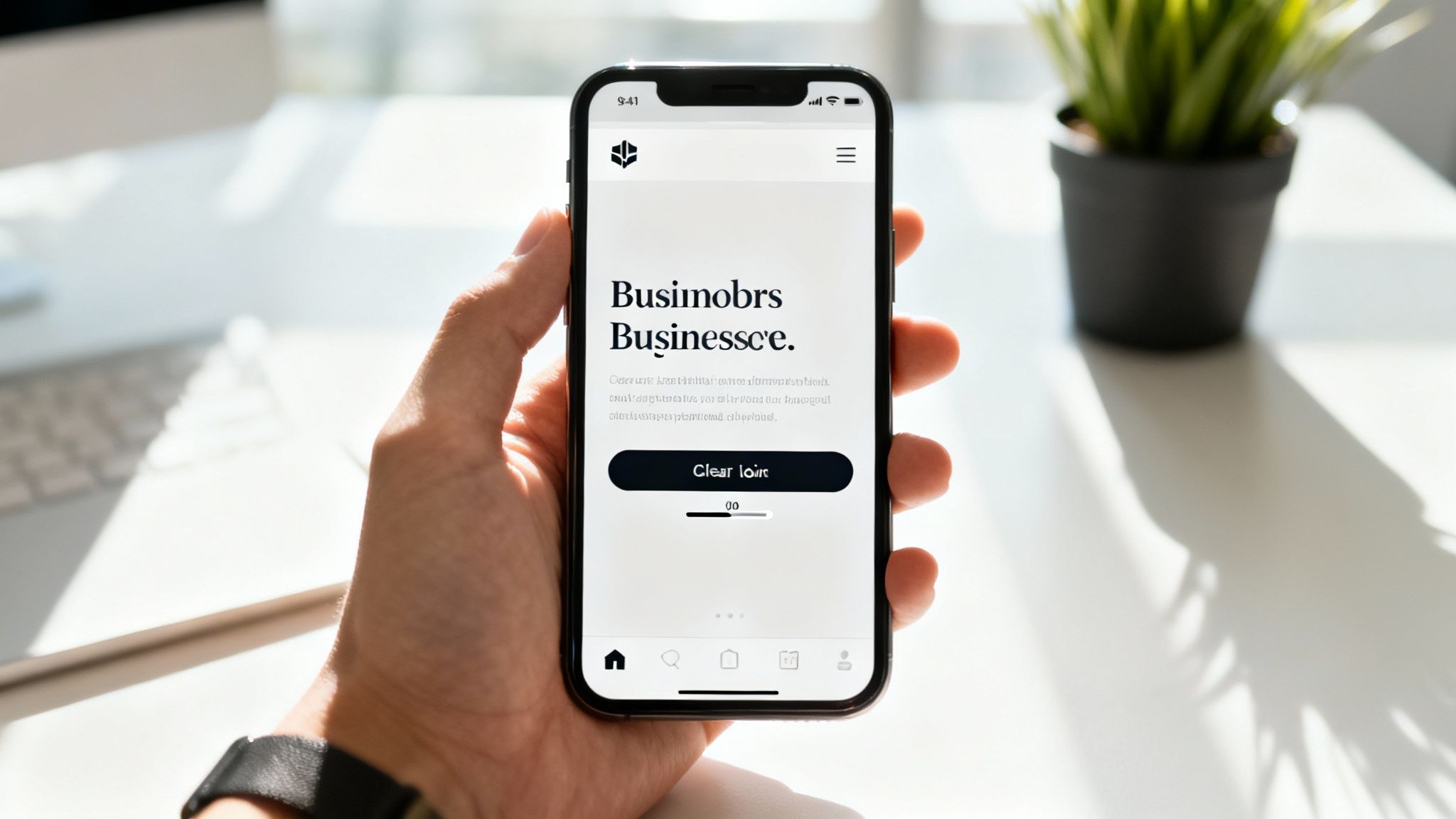 A well-designed website on a laptop screen, showing key features like calls-to-action and a clean layout.