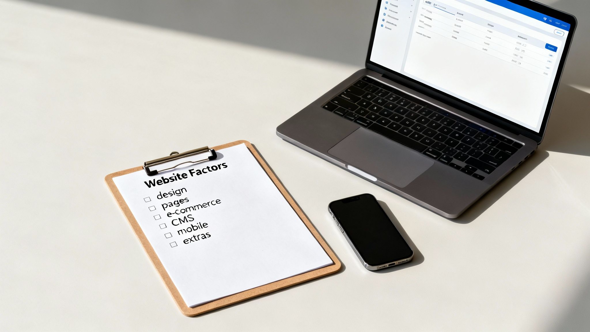 An iceberg with the tip visible above water and a much larger mass hidden beneath, representing hidden website costs.