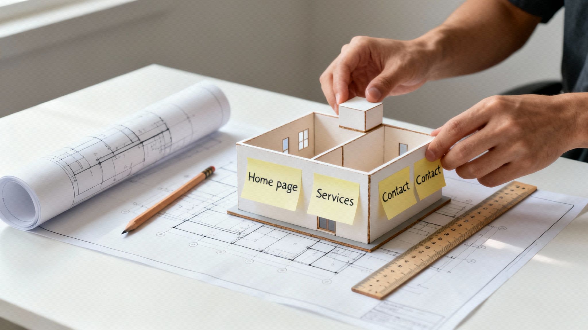 A person sitting at a desk with charts and graphs, analysing the various factors that influence website design cost.