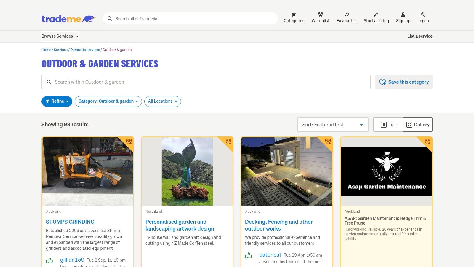 Trade Me Services – Outdoor & Garden