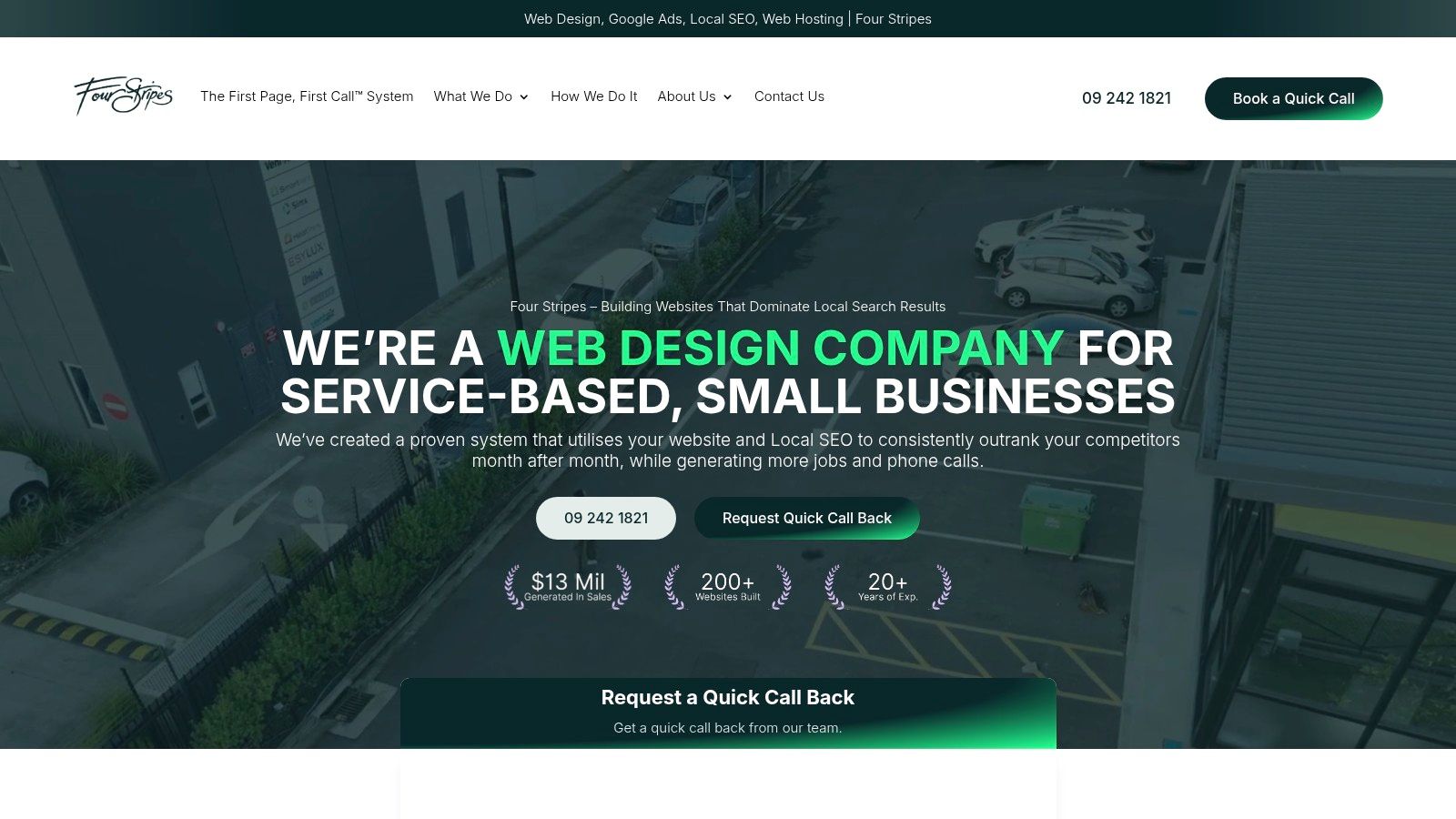 Four Stripes SEO Companies NZ Website Banner