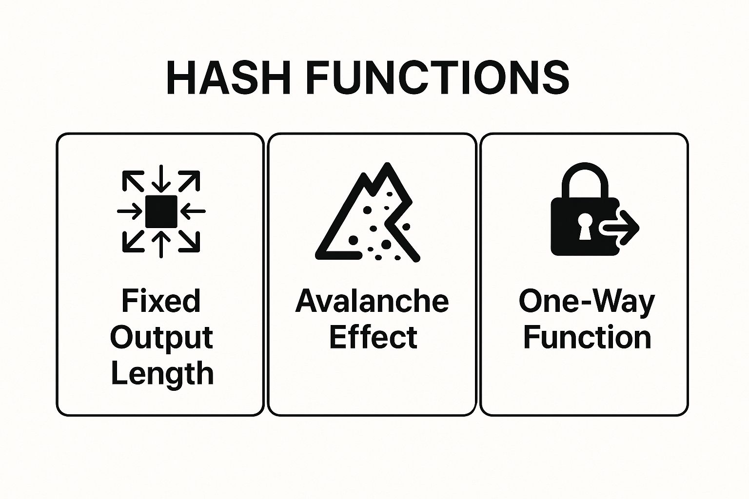 Infographic showing key data about Hash Functions (Checksums)