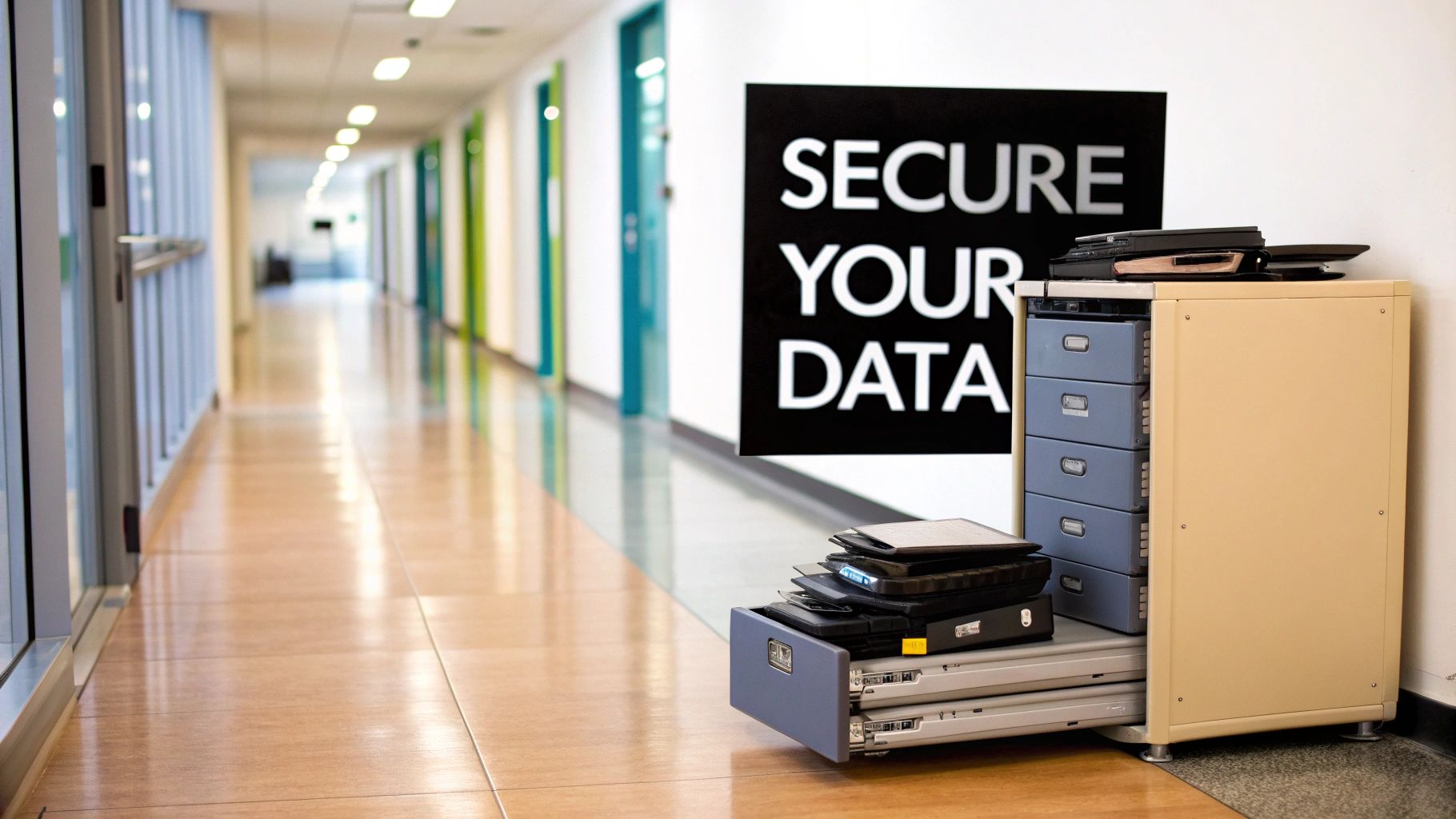 A worker sorts through electronic components at a recycling facility, highlighting the complex process of e-waste management.