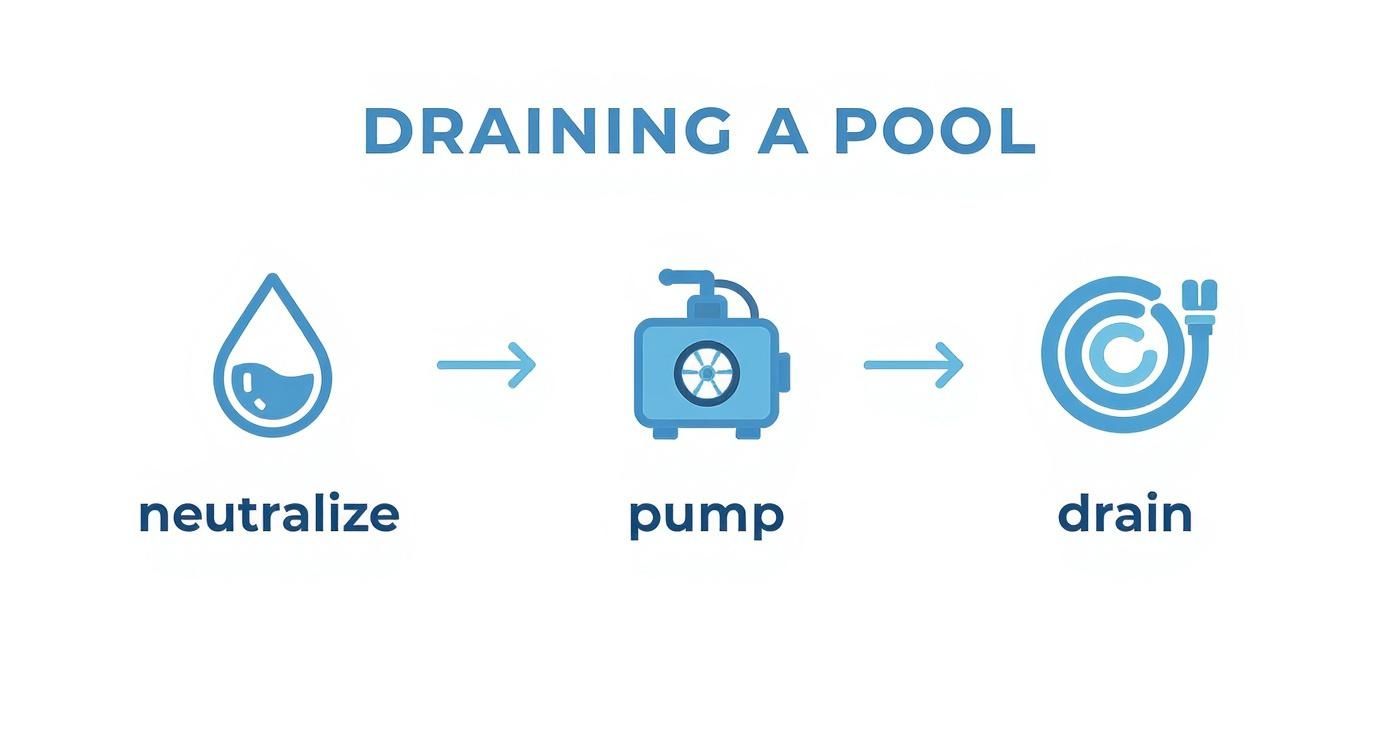 Infographic about how to take down an above ground pool