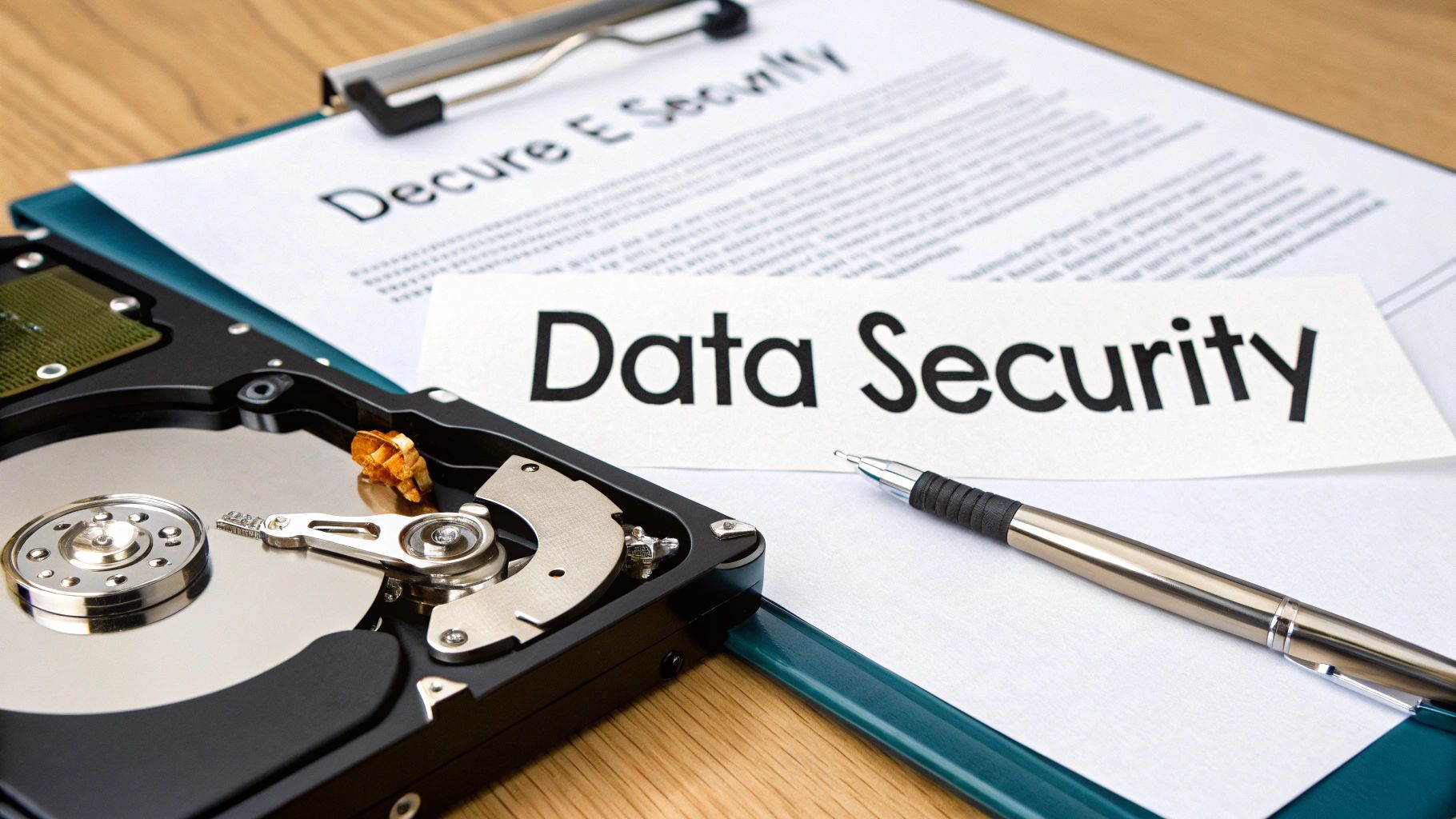 A secure lock symbolizing data protection on electronic devices.