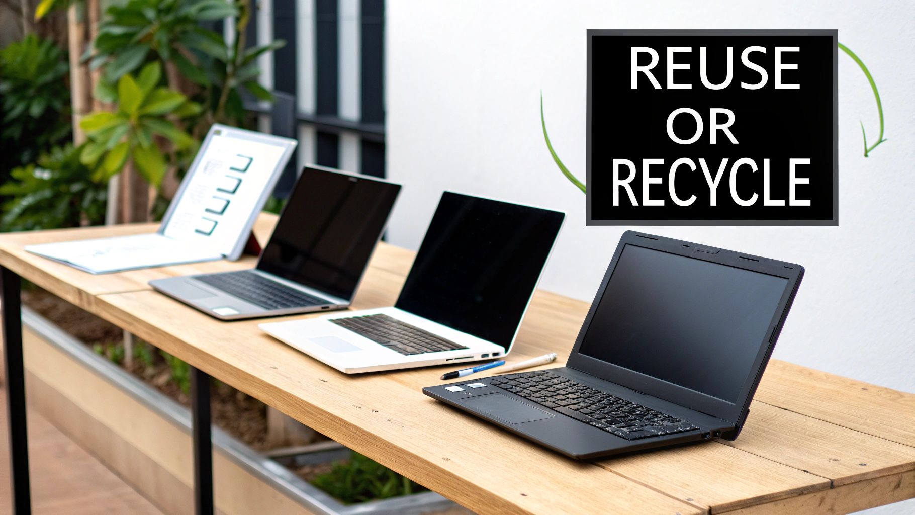 Image Of Outdated Computers Ready For Recycling