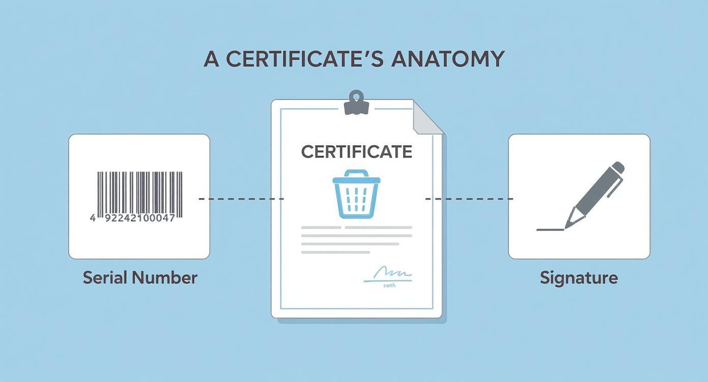 Infographic about certificate of destruction for hard drives