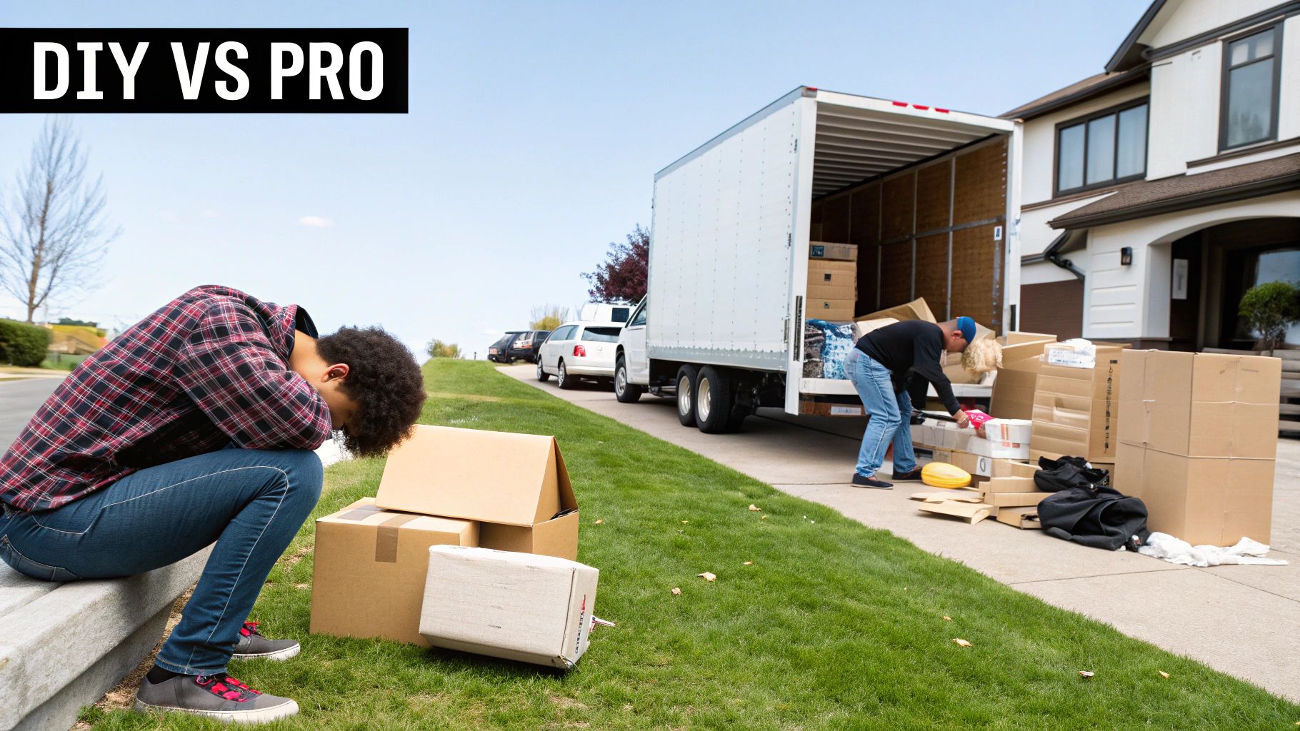 A professional junk removal team loading a truck