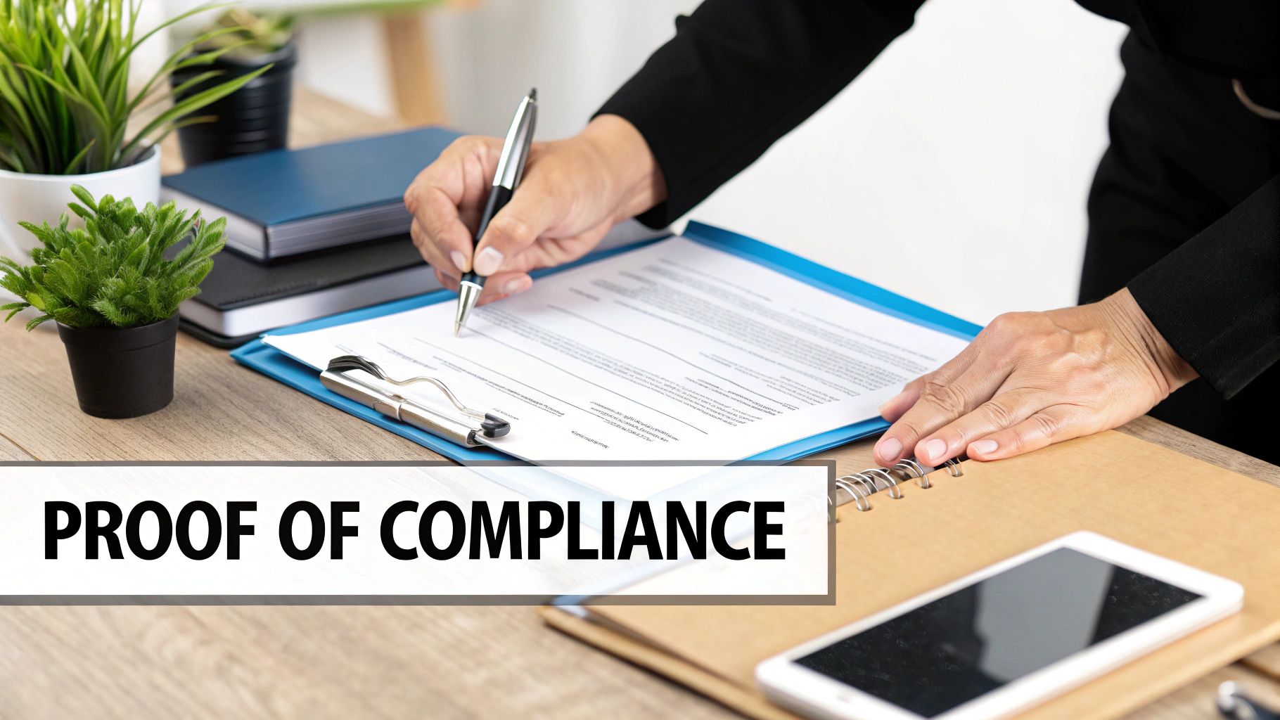 A person holding a certificate of destruction, symbolizing compliance and security.