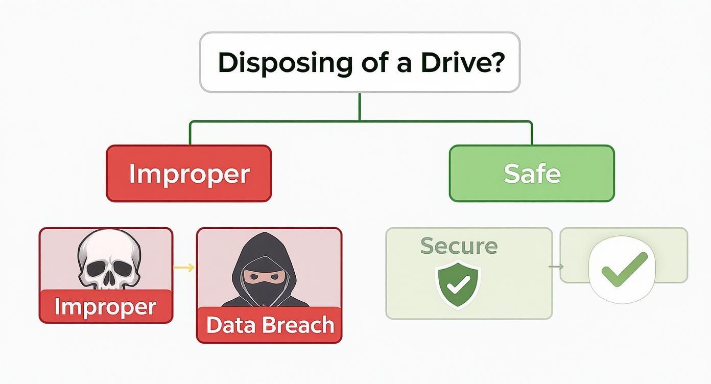 Infographic about how to wipe a computer's hard drive
