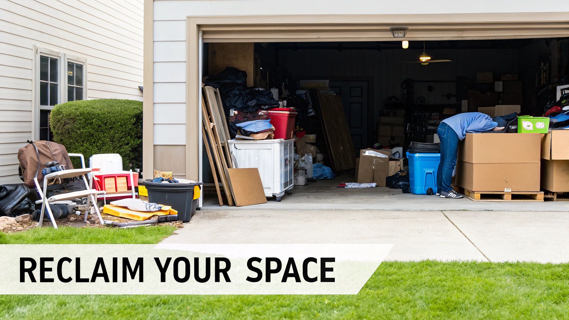 A team of professionals efficiently cleaning out a cluttered residential property.
