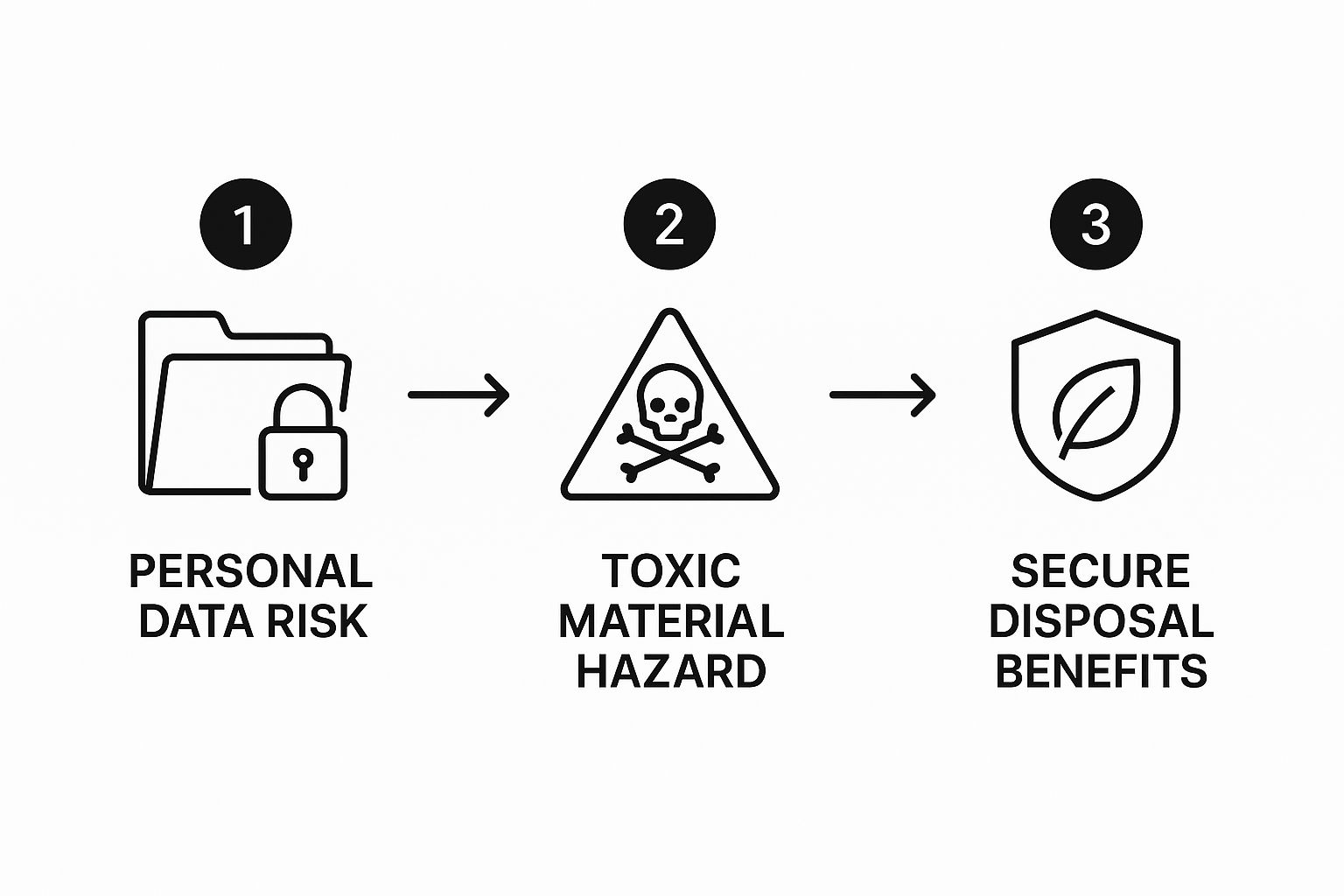 Infographic about how to dispose of old computers safely