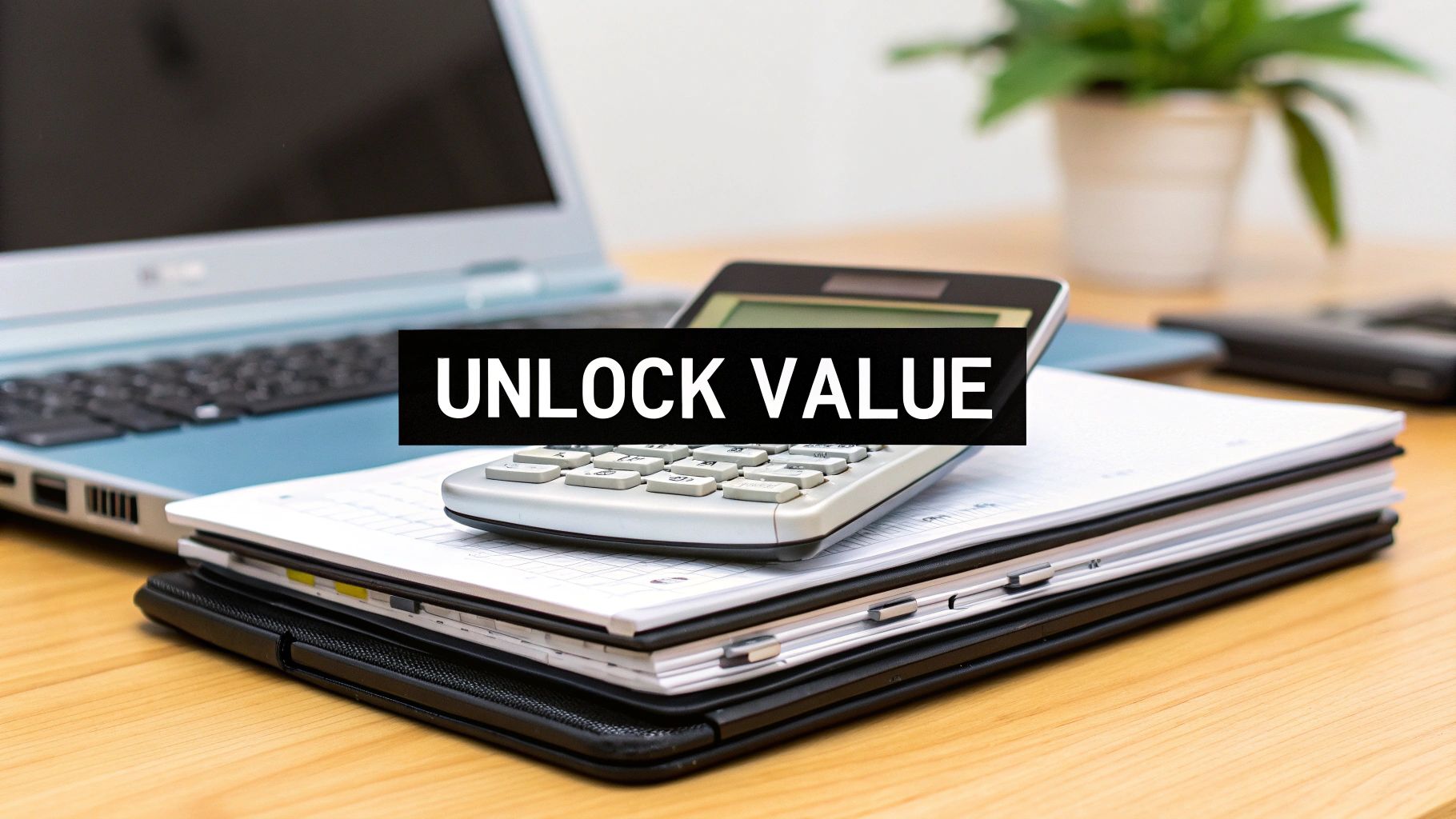 Business professionals discussing the financial benefits of an ITAD program, with charts showing value recovery from old electronics.