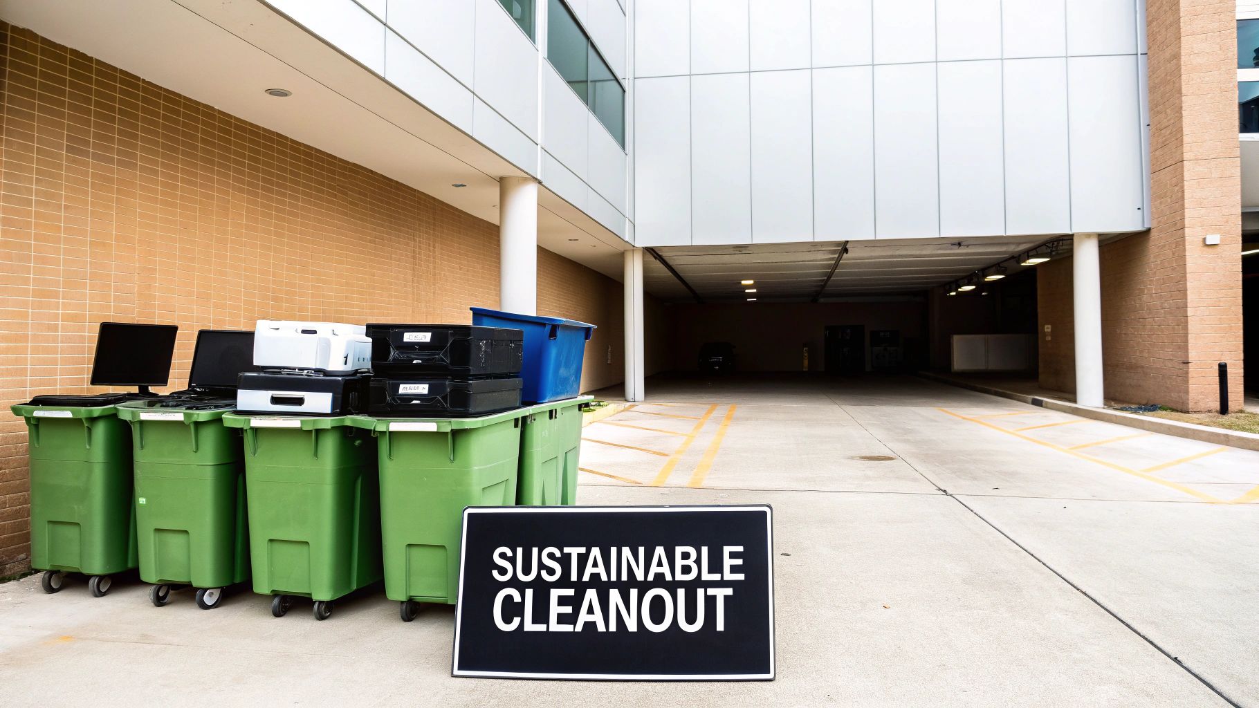 An office space being cleaned out by a professional team
