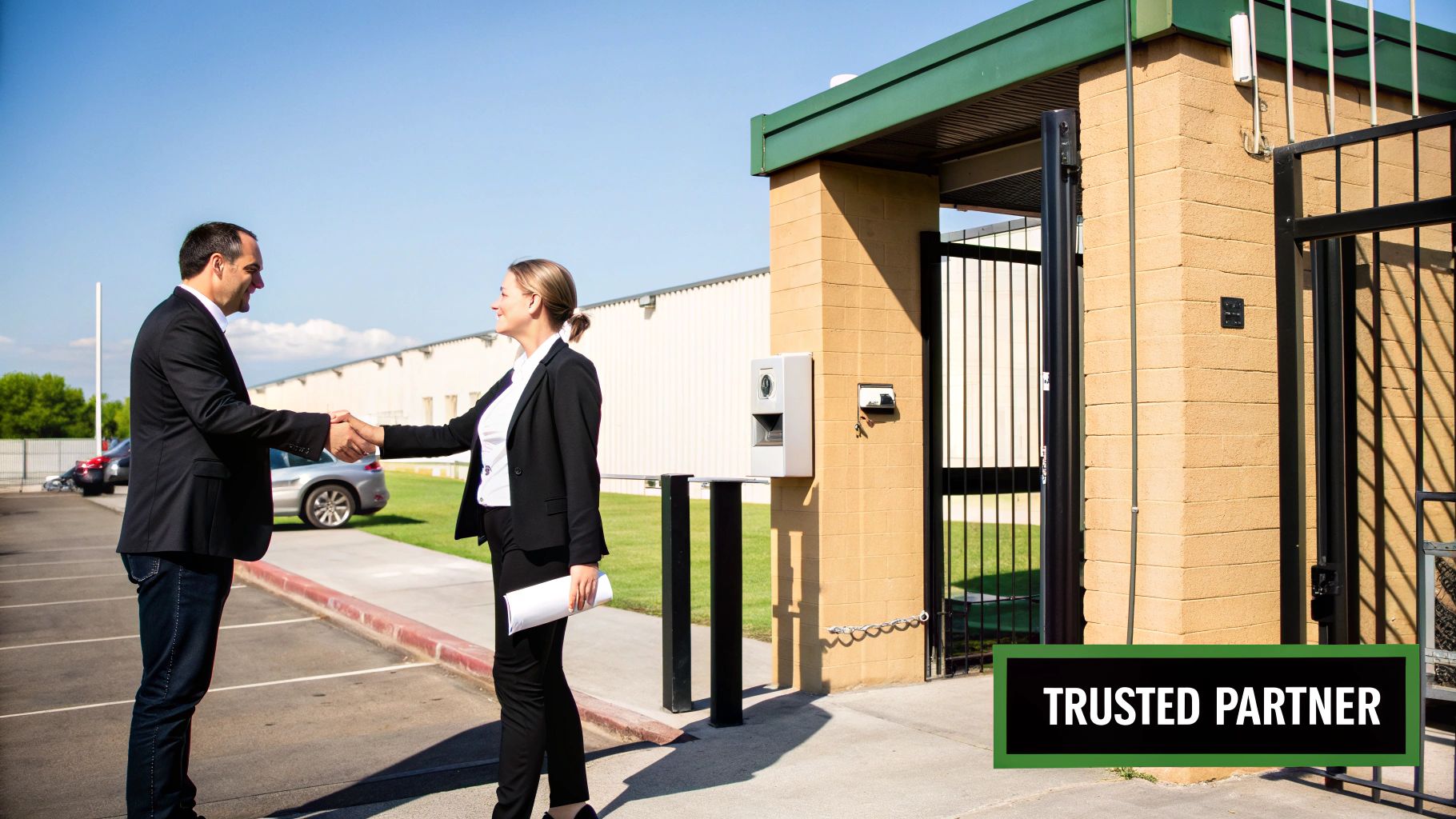 A professional securely handling a hard drive for destruction