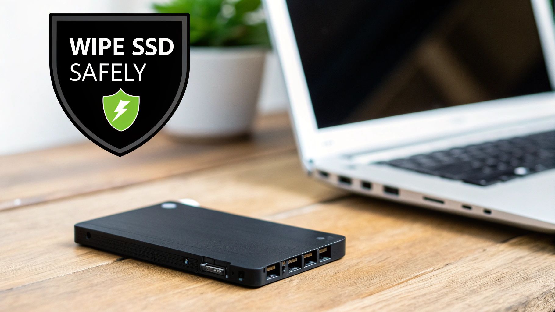 A person holding a modern SSD drive.