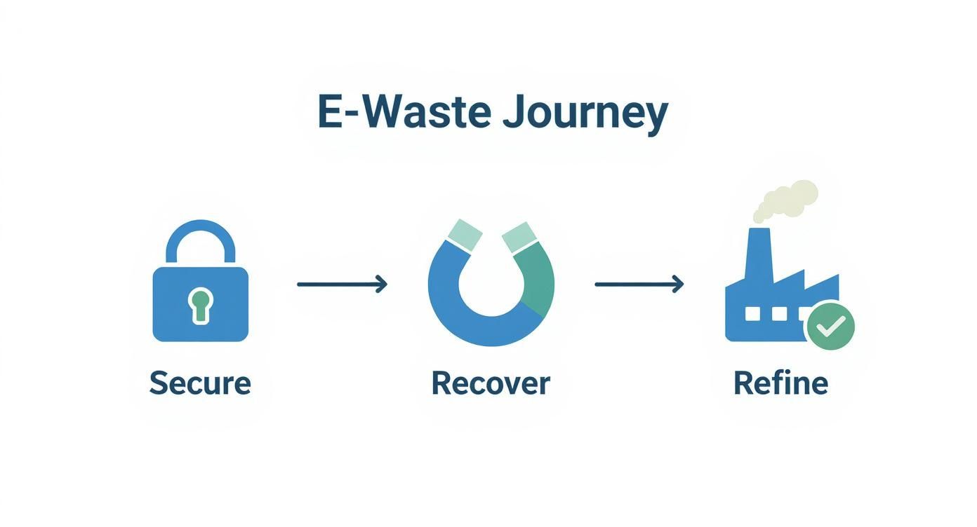 Infographic about what happens to recycled electronics
