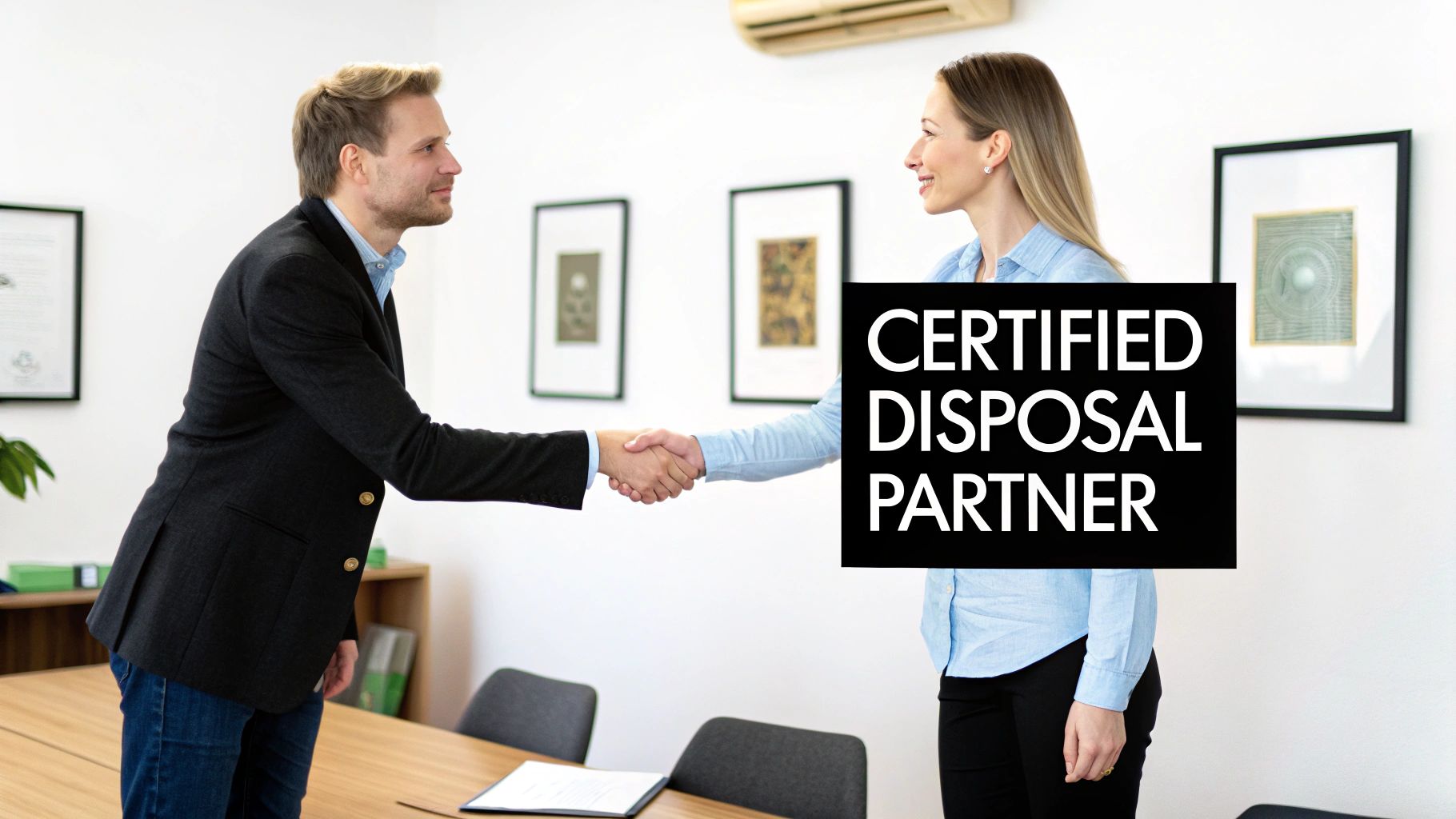 Two people in a server room examining computer equipment.