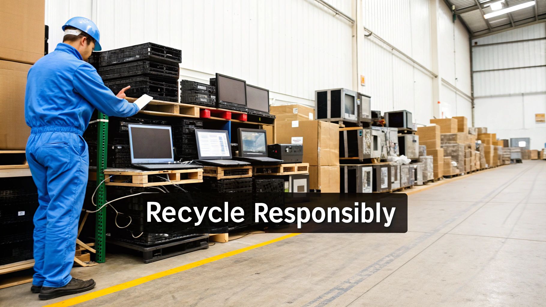 People sorting items for recycling and donation