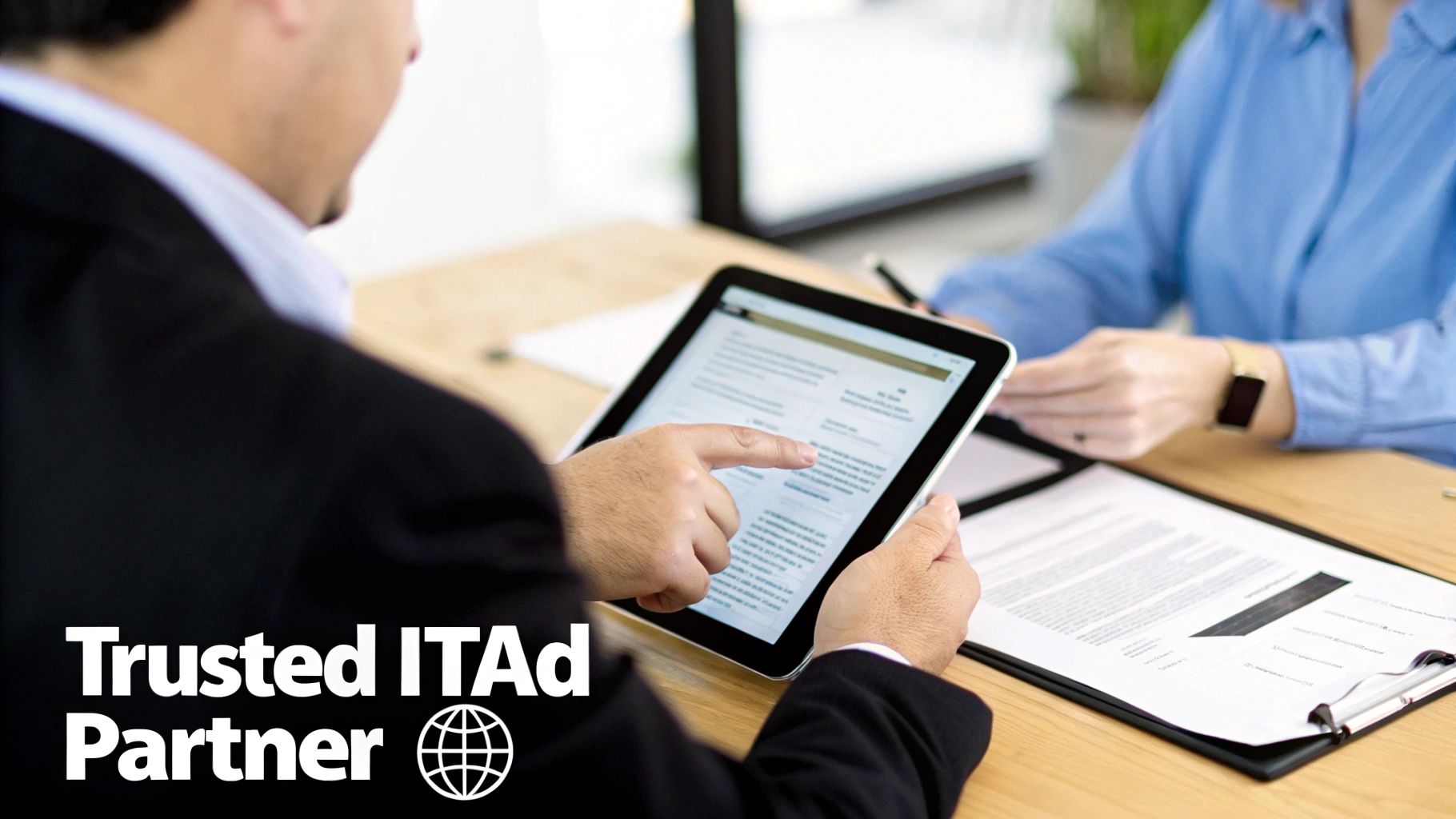 A checklist being reviewed, symbolizing the process of choosing the right ITAD partner.