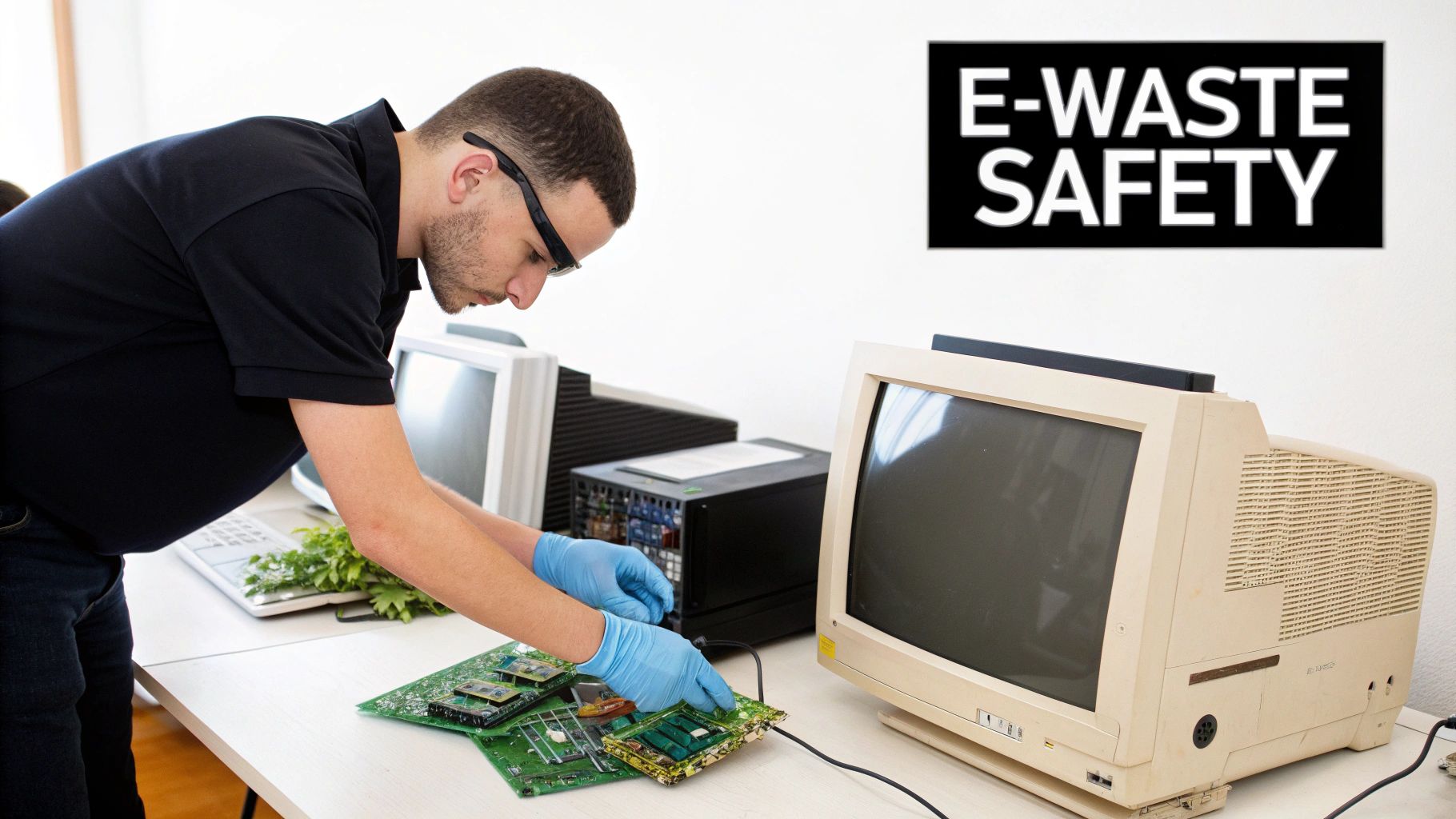 Discarded circuit boards revealing hidden hazards