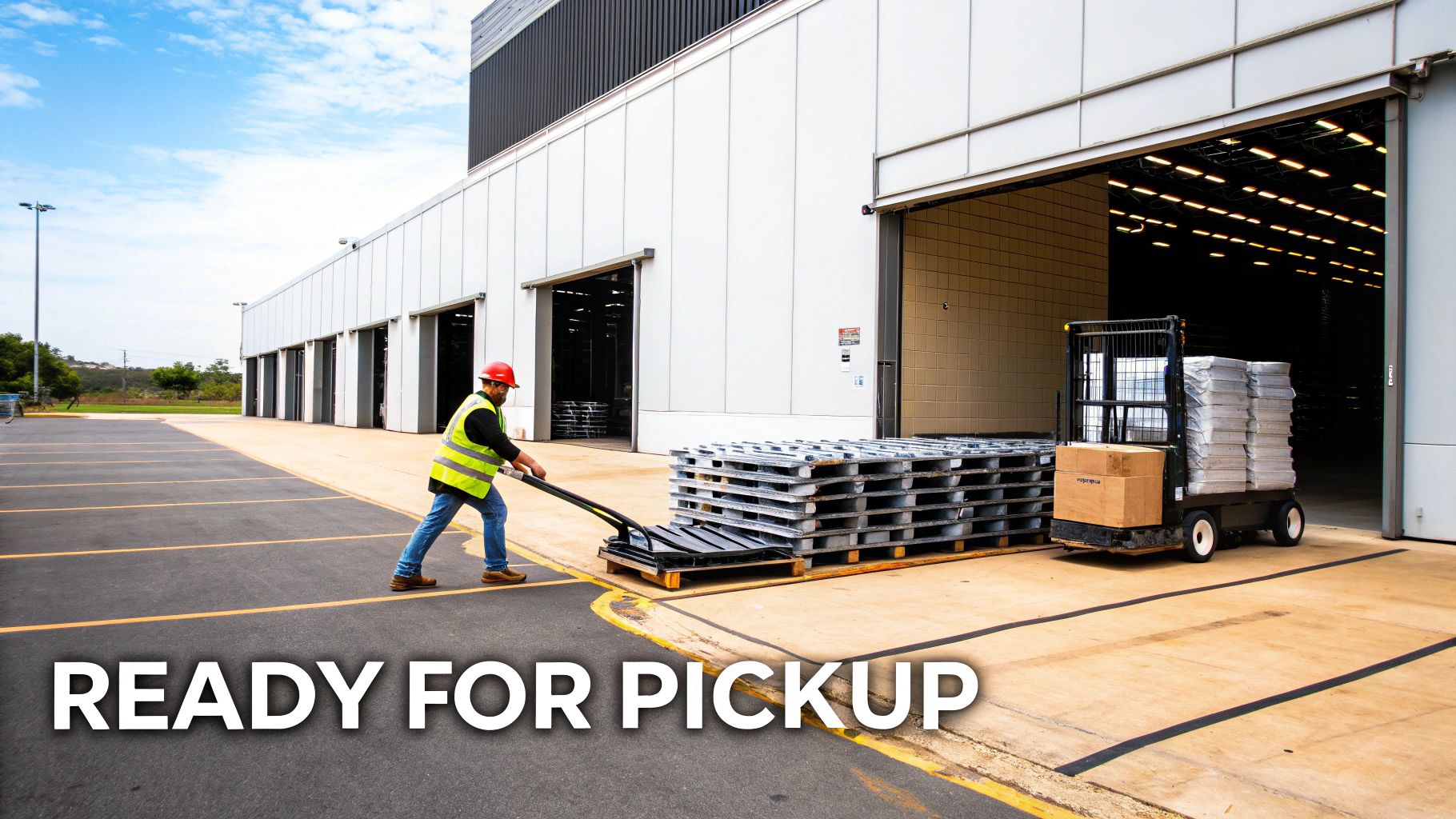 A well-organized area for scrap metal collection, showing sorted piles of metal debris.