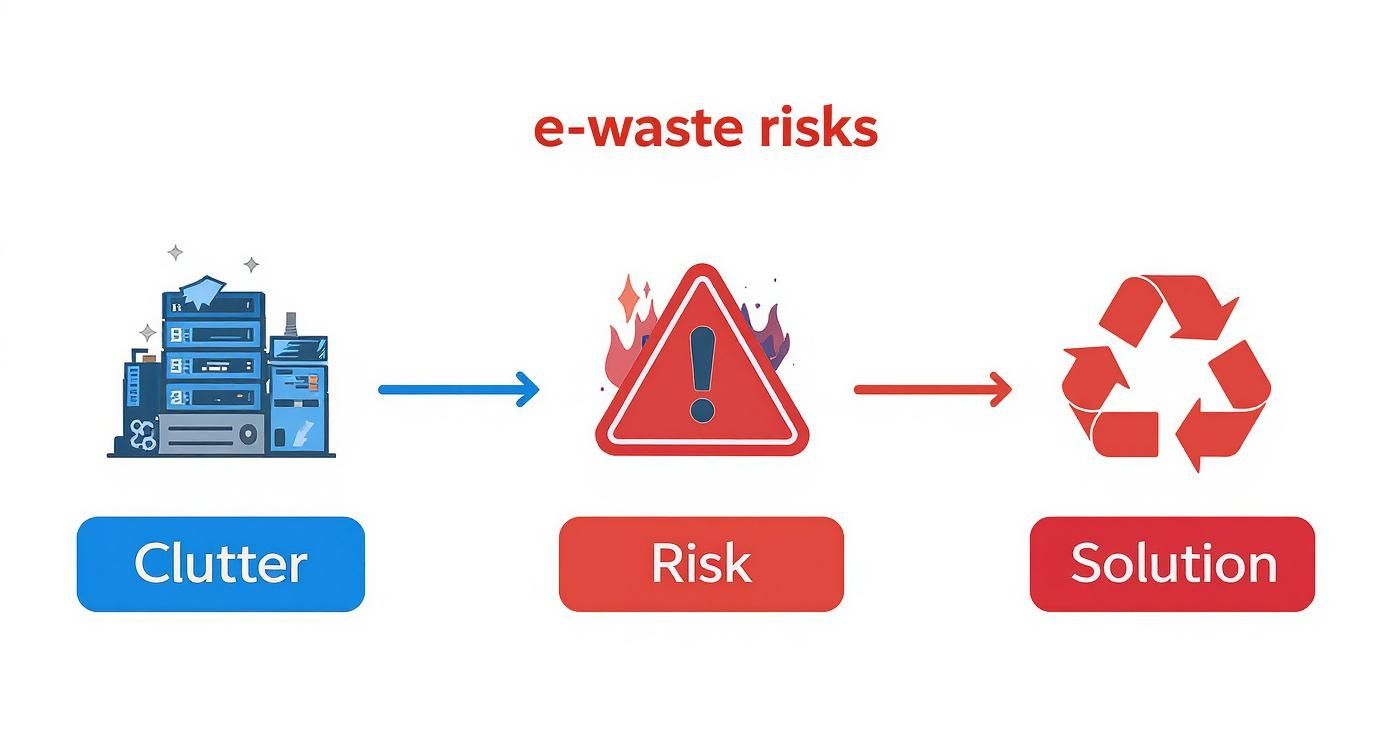 Infographic about electronic waste recycling services