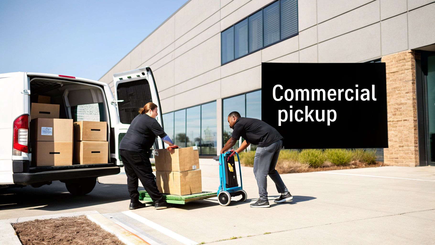 An organized warehouse with clean floors, ready for business operations.