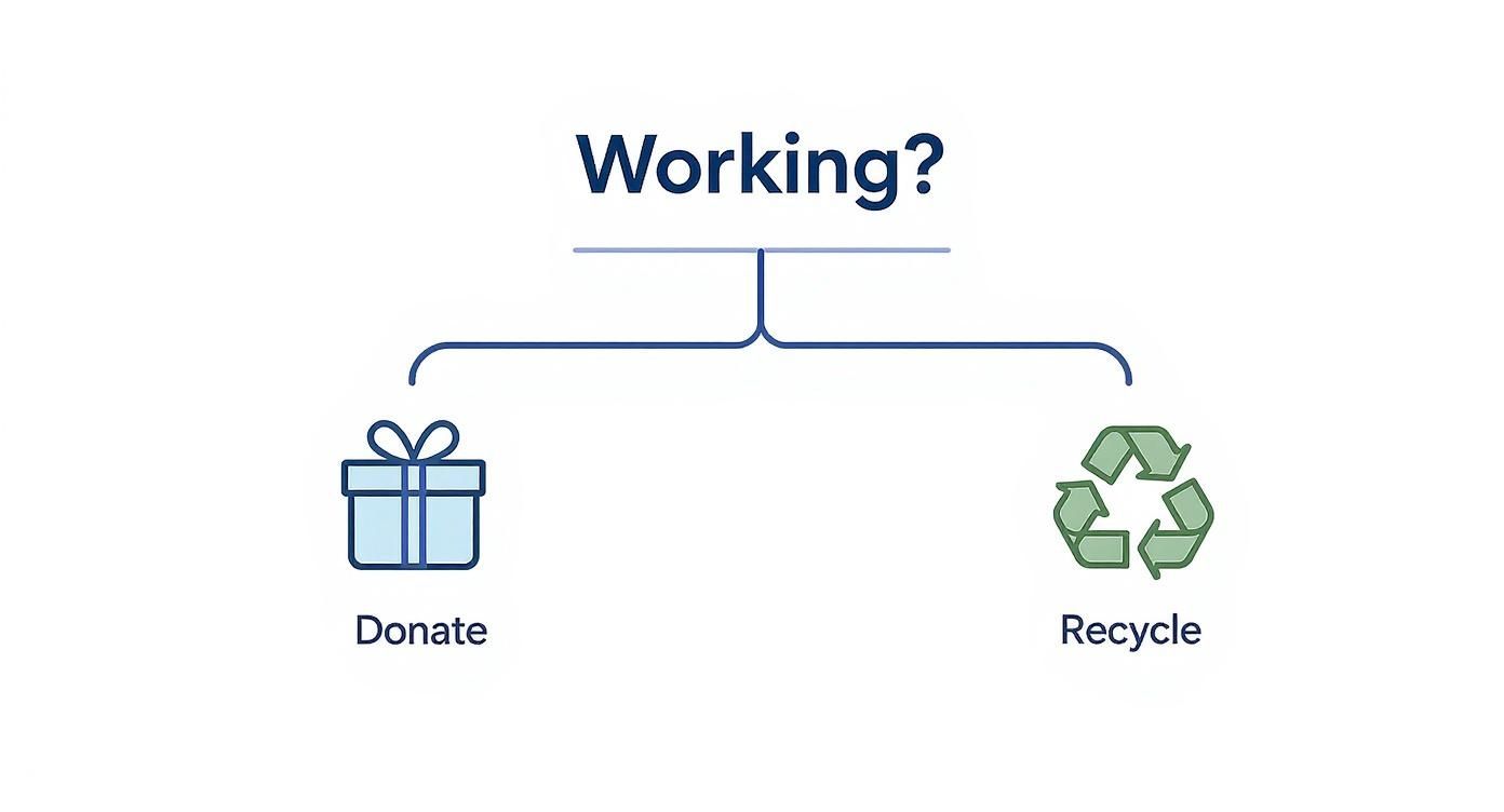 Infographic about how to dispose of old computers safely