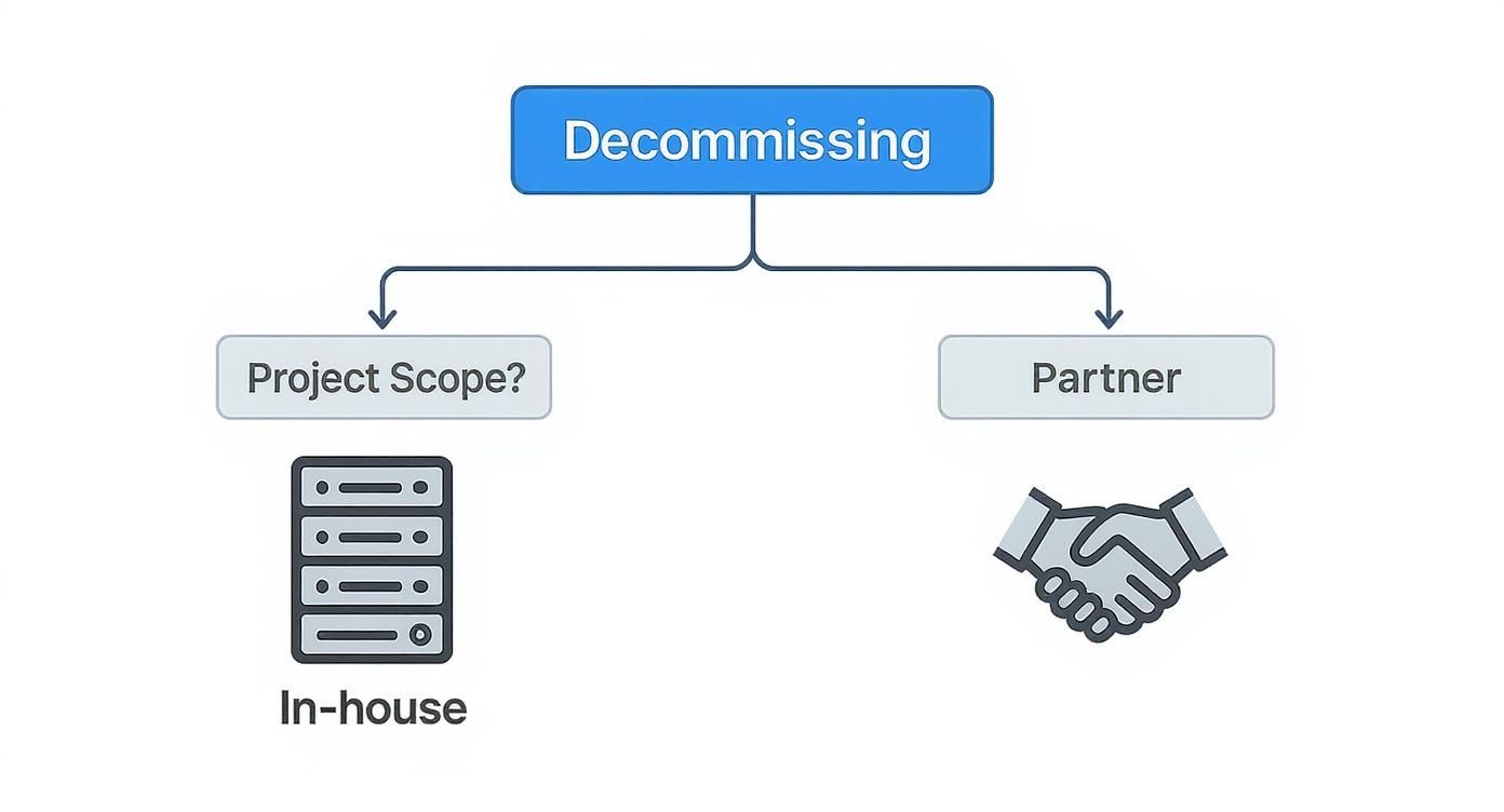 Infographic about decommission of server