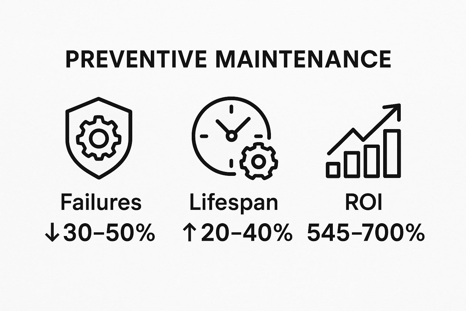 Infographic showing key data about Implement a Data-Driven Preventive Maintenance (PM) Program