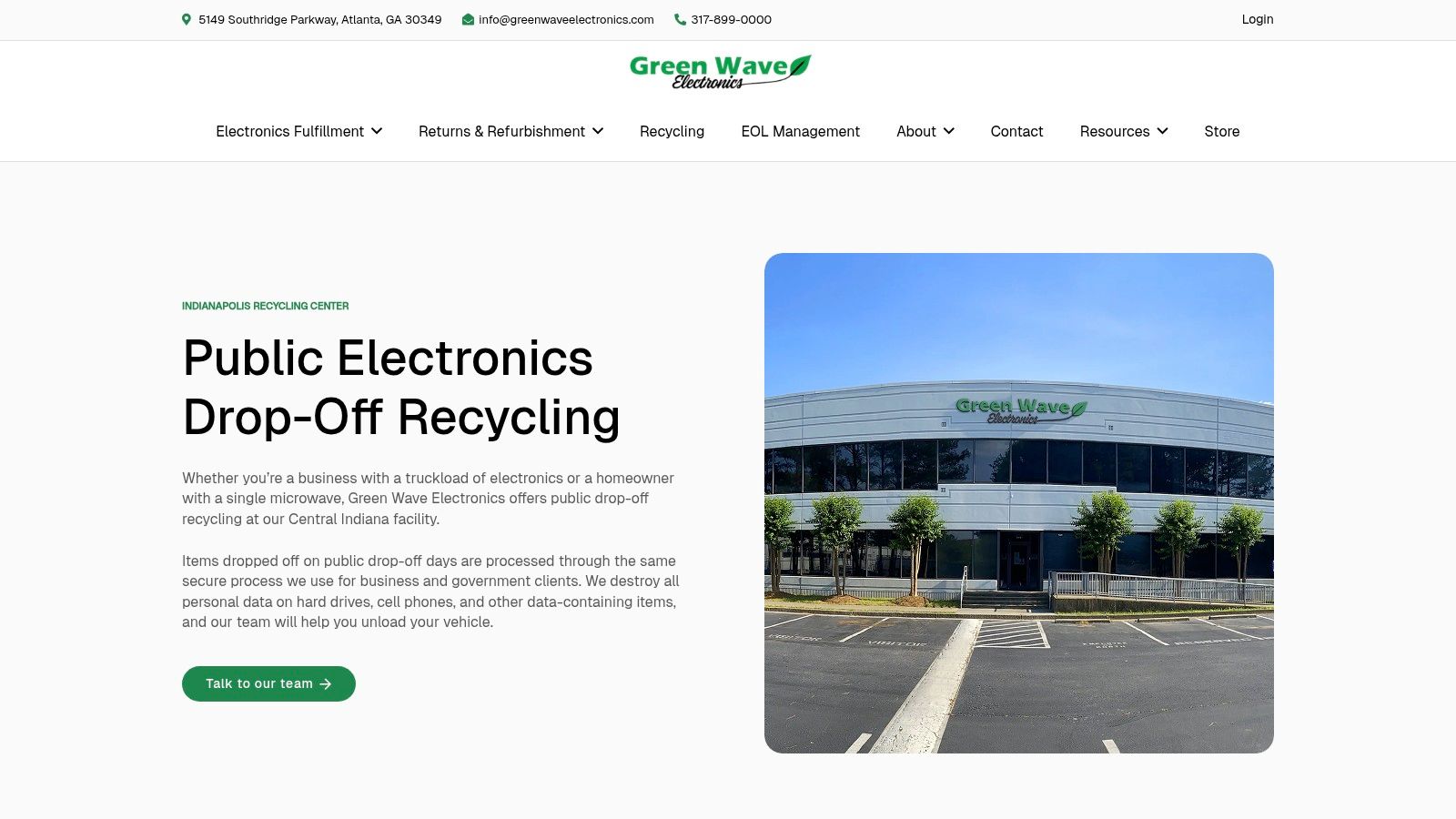 Green Wave Electronics (Indianapolis) &ndash; Public Drop‑Off
