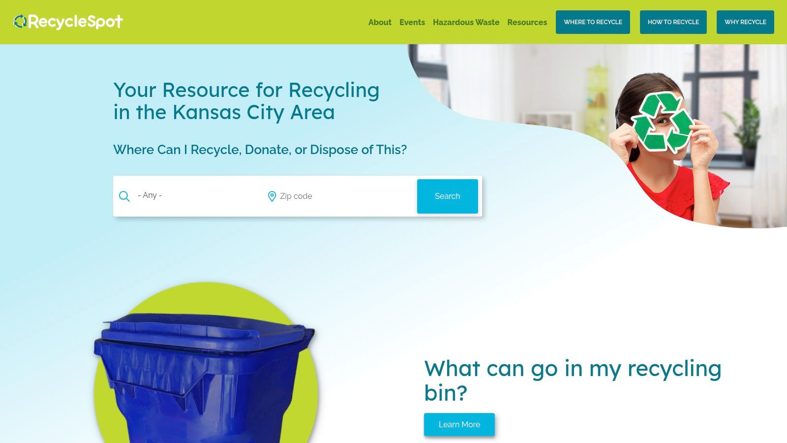 RecycleSpot (KC metro recycling directory)