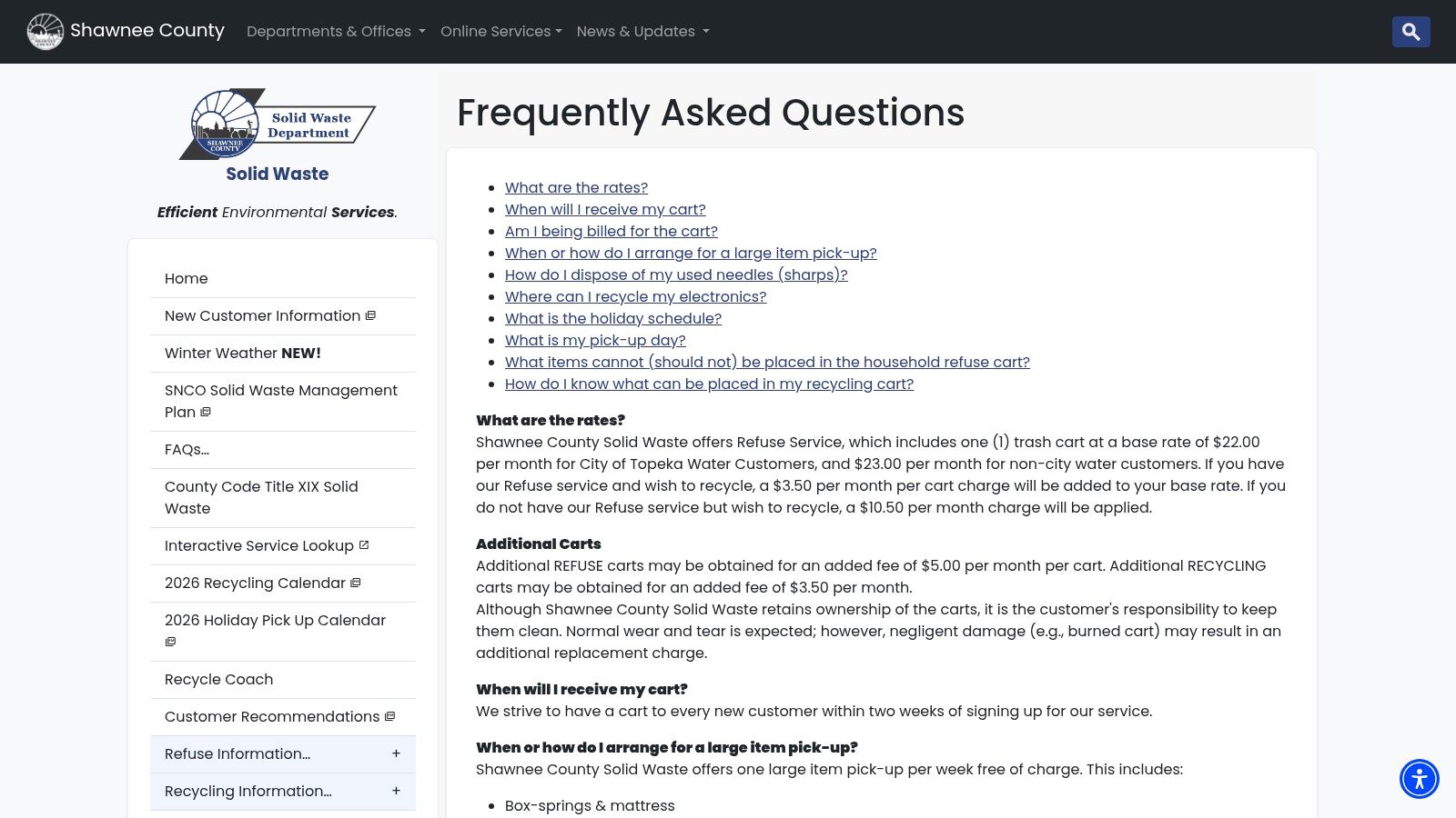 Shawnee County (Topeka) &ndash; HHW Facility