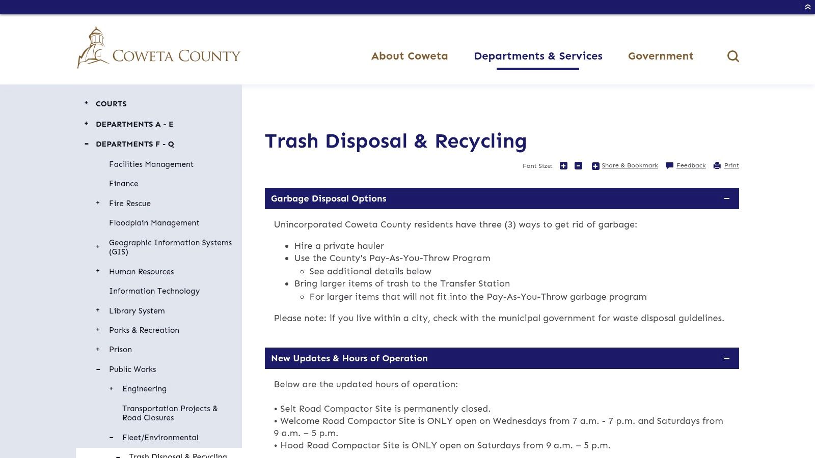 Coweta County – Trash Disposal & Recycling (official)