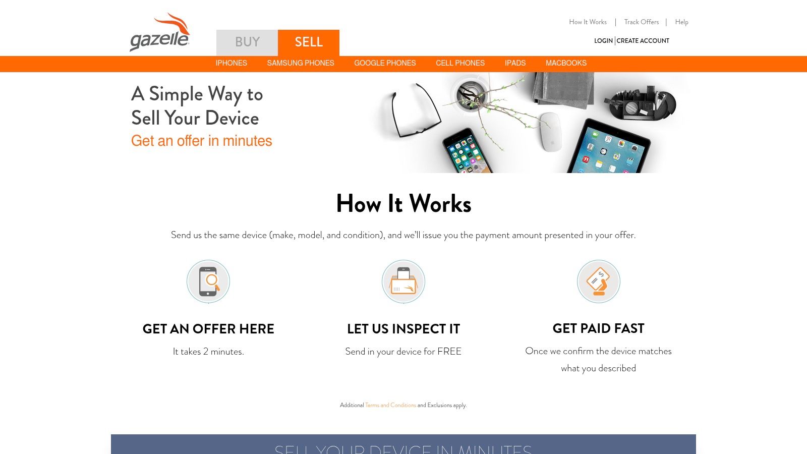 A person receiving a quote for their phone on the Gazelle website, showing a simple interface.