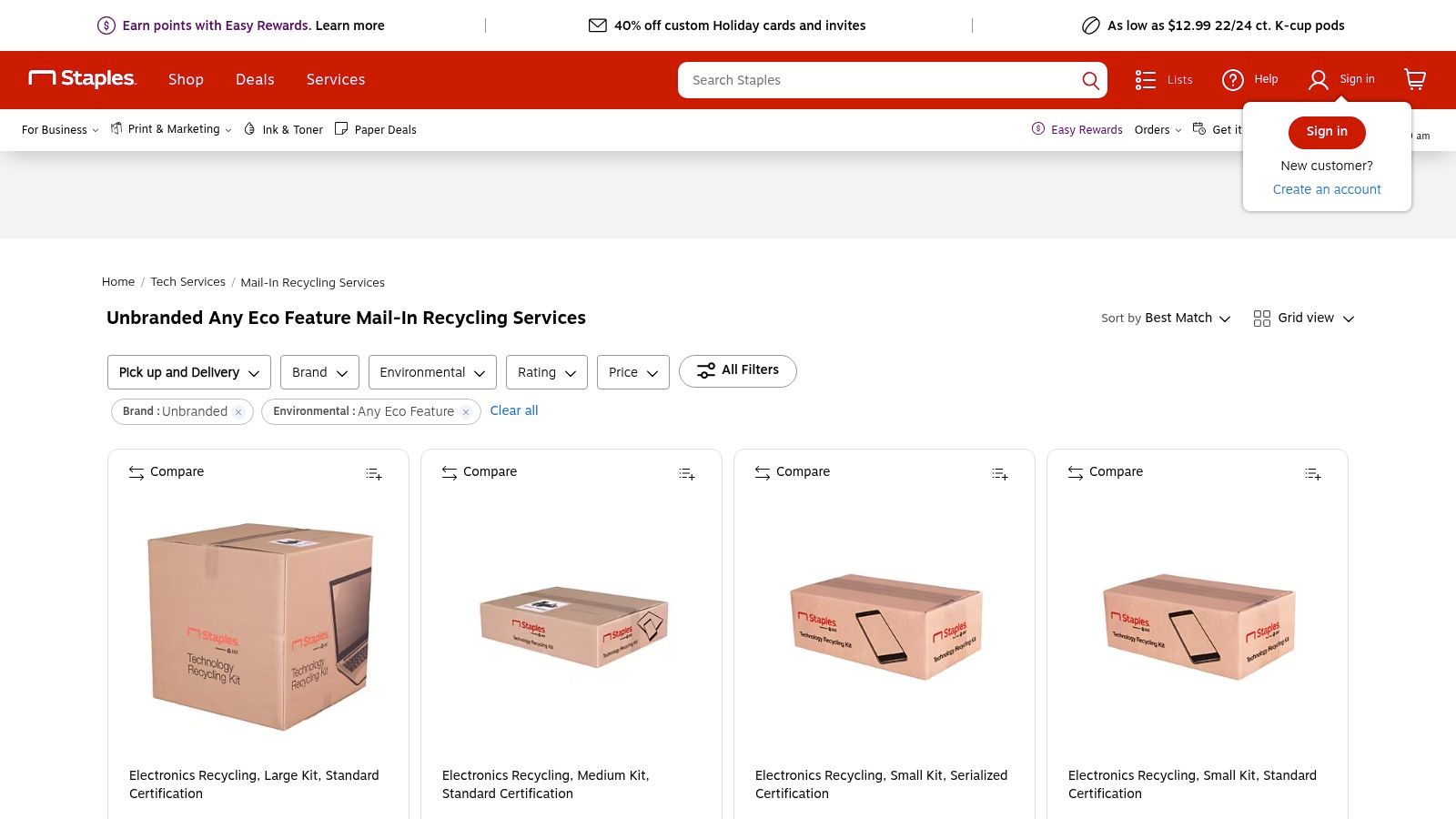 Staples – Tech Recycling