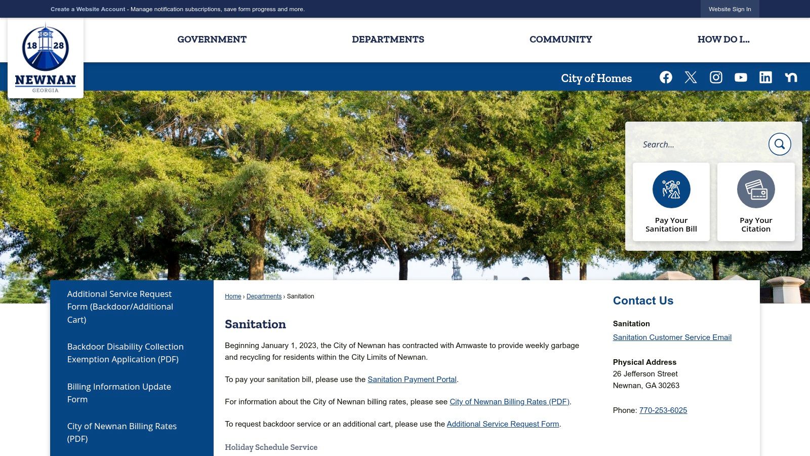 City of Newnan – Sanitation