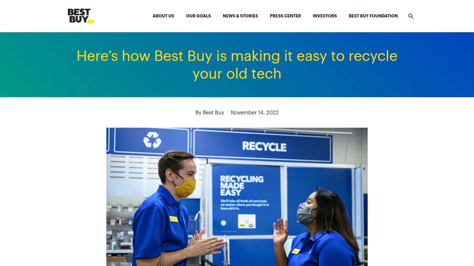 Best Buy – Electronics & Appliances Recycling Program