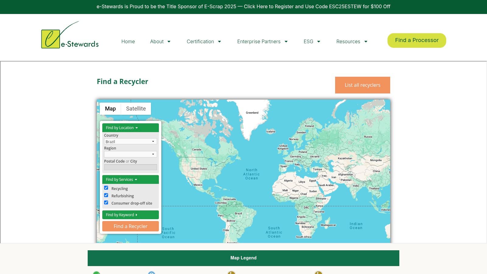 e‑Stewards – Certified Electronics Recycler Directory