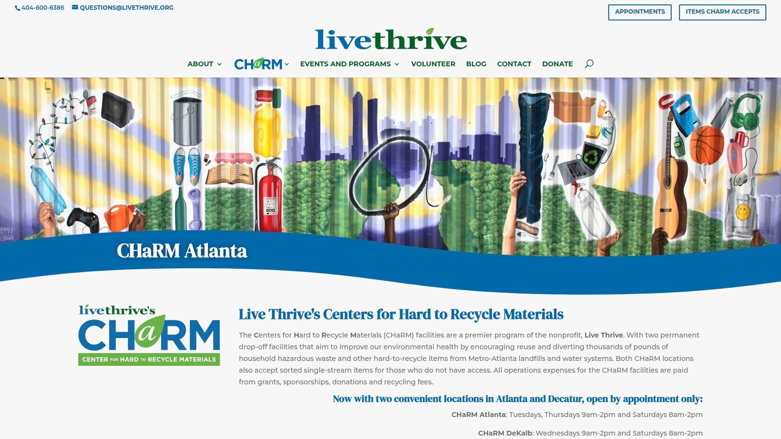 Live Thrive CHaRM (Centers for Hard‑to‑Recycle Materials)