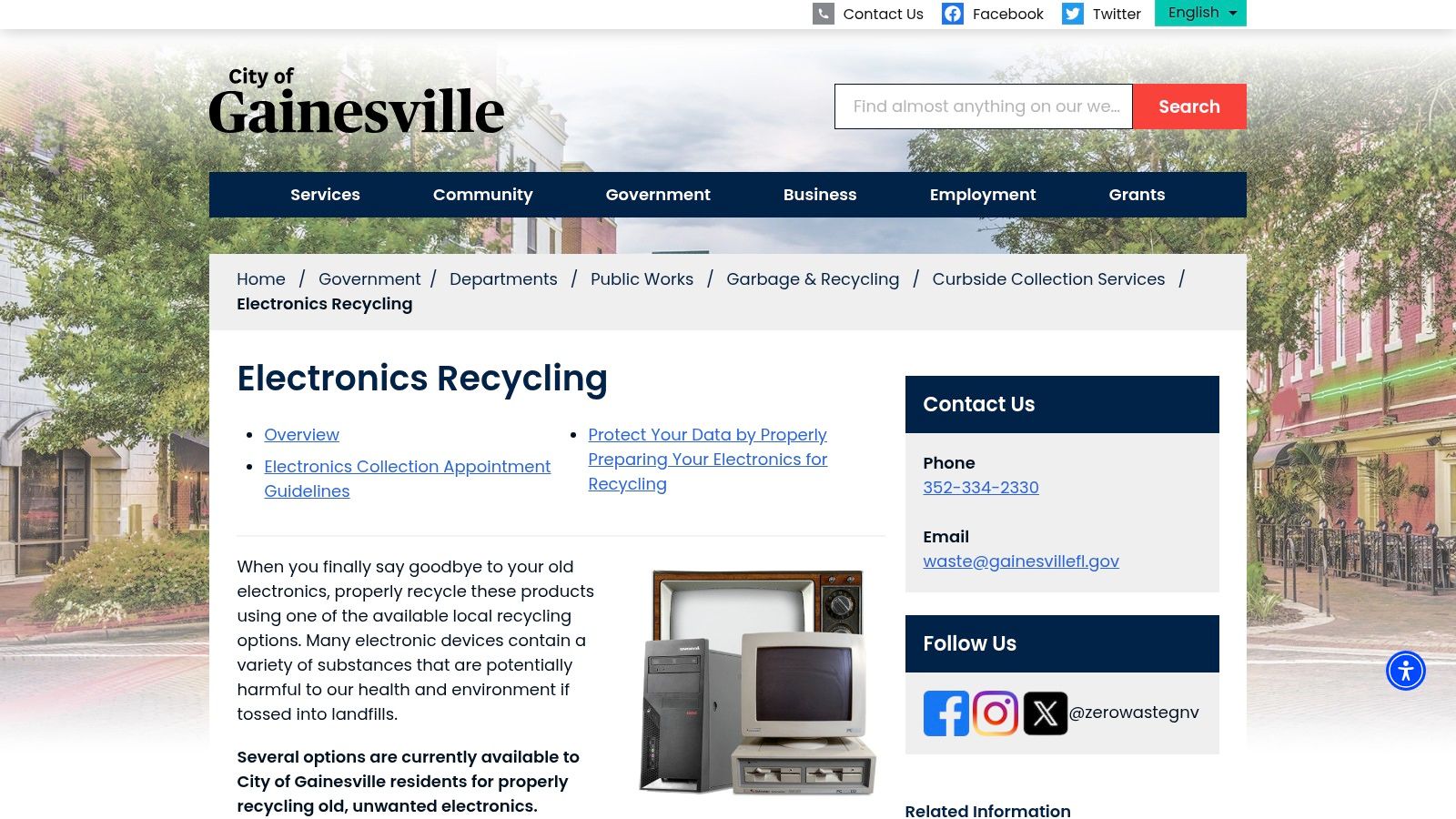 City of Gainesville Electronics Recycling