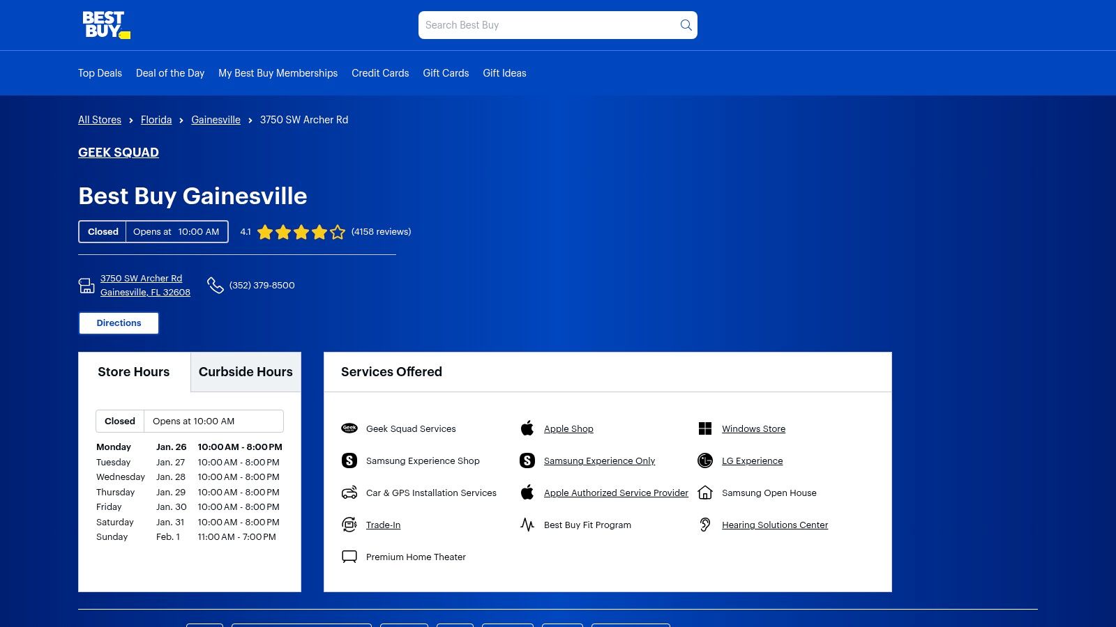 Best Buy Gainesville (retail tech recycling & trade-in)