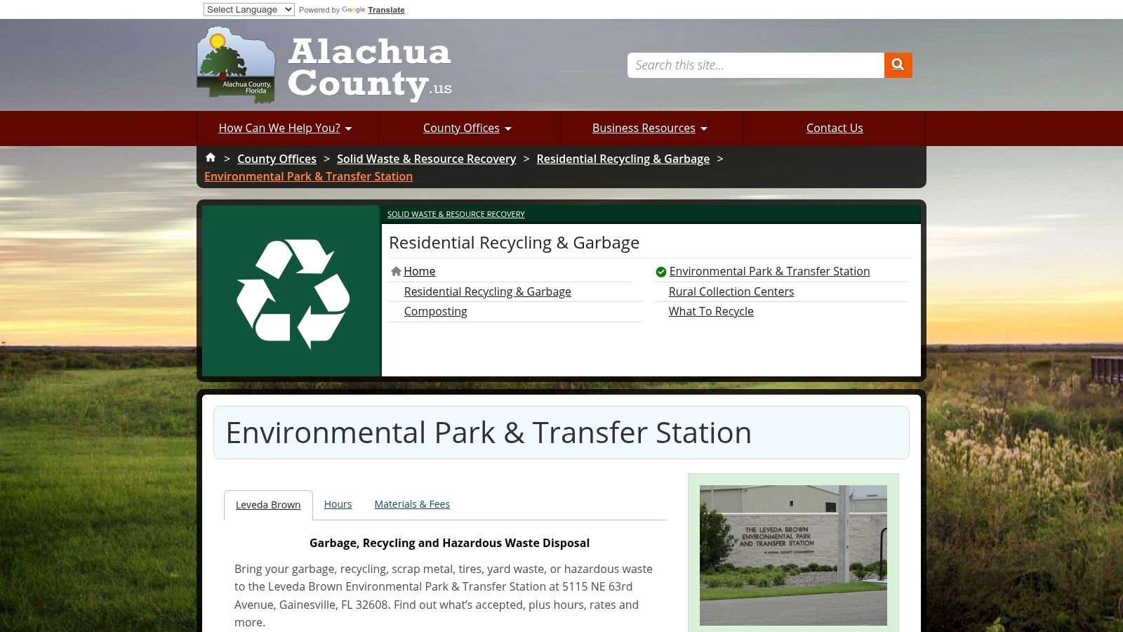 Leveda Brown Environmental Park & Transfer Station (LBEP)